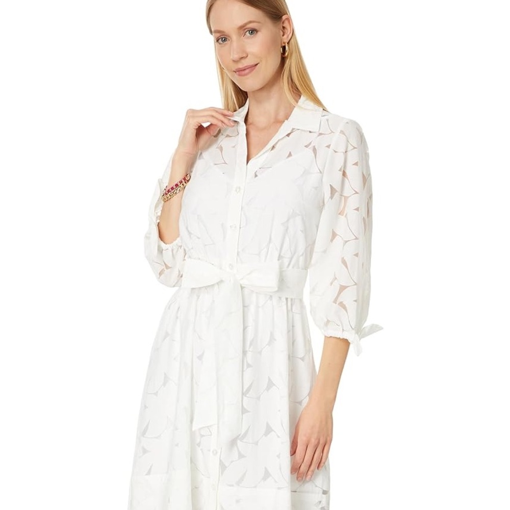 Lilly Pulitzer Amrita 3/4 Sleeve Shirtdress White Size 12